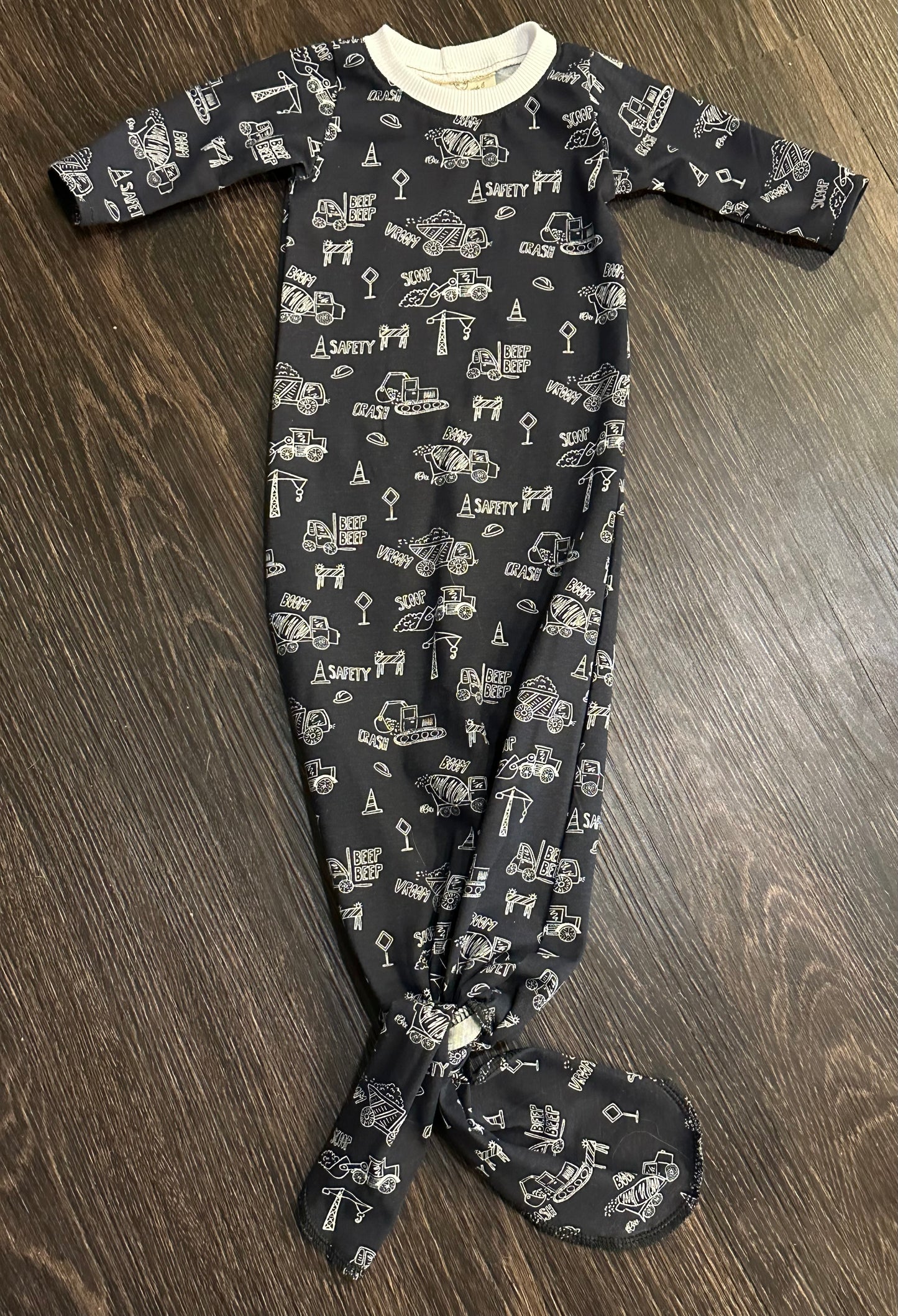 Trucks newborn tie gown
