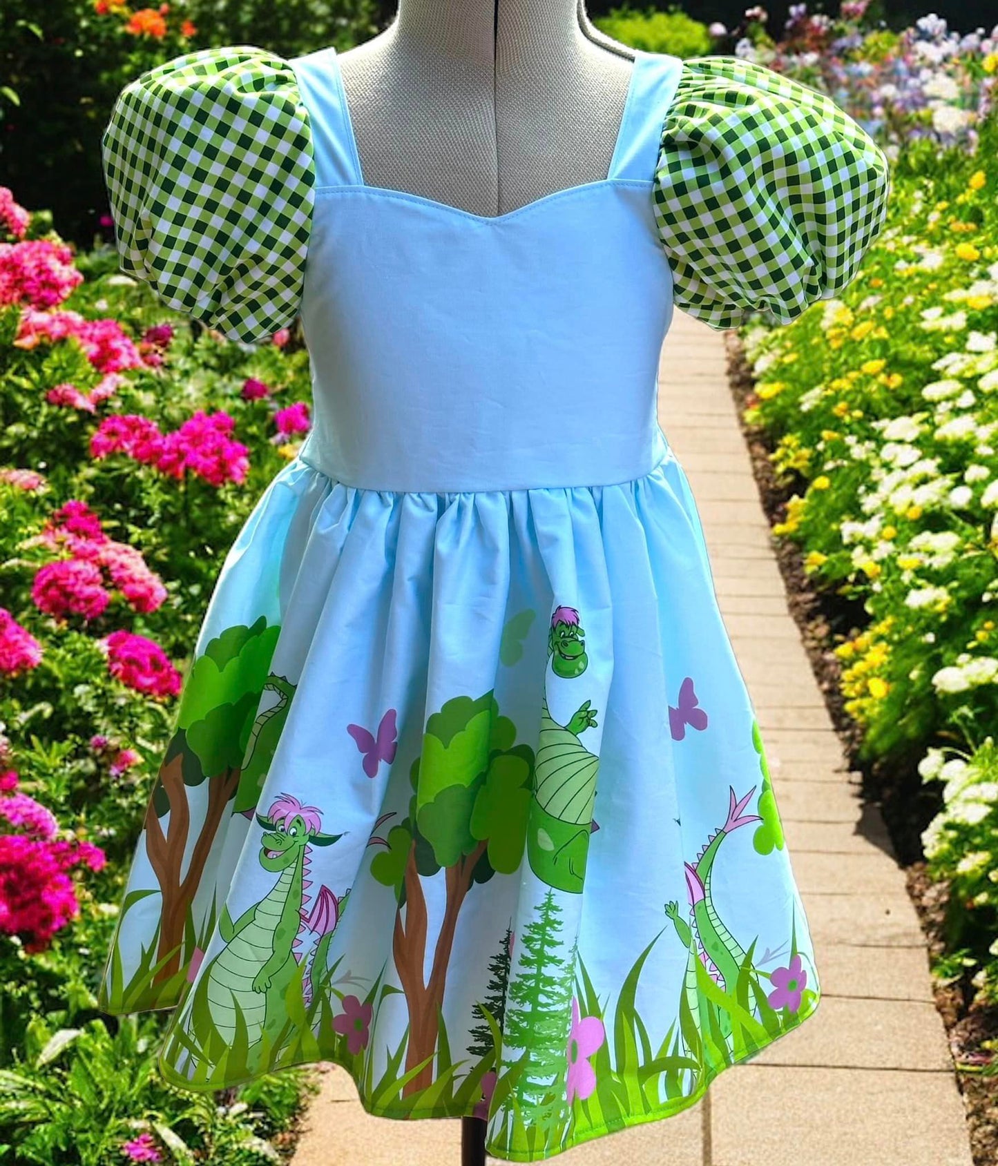 Blue dragon dress custom order