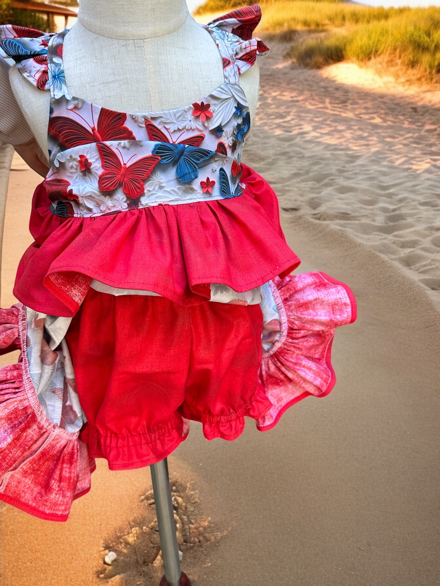 Custom Butterfly dress and pantaloons