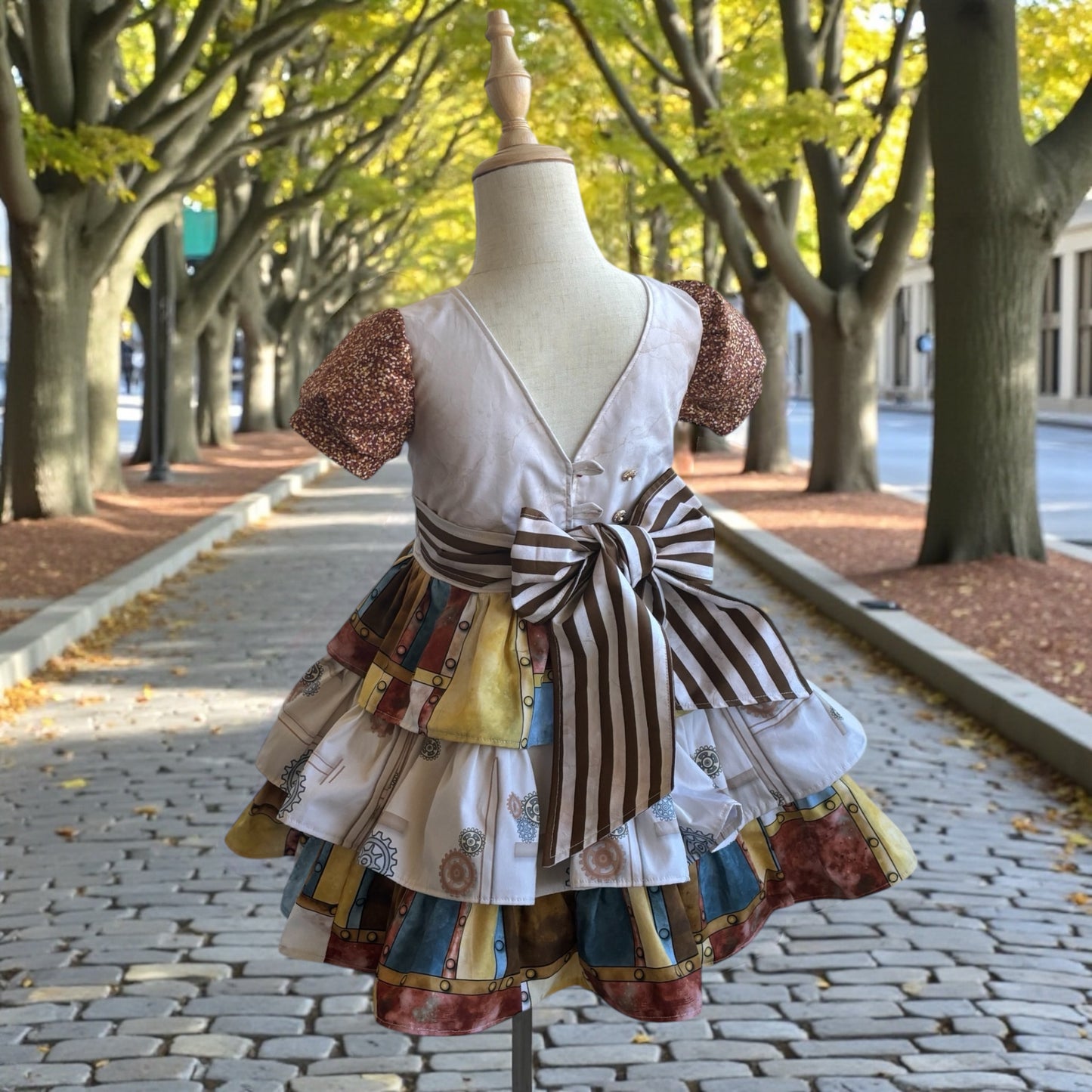 Steampunk-Inspired Custom Girls’ Dress – Size 6