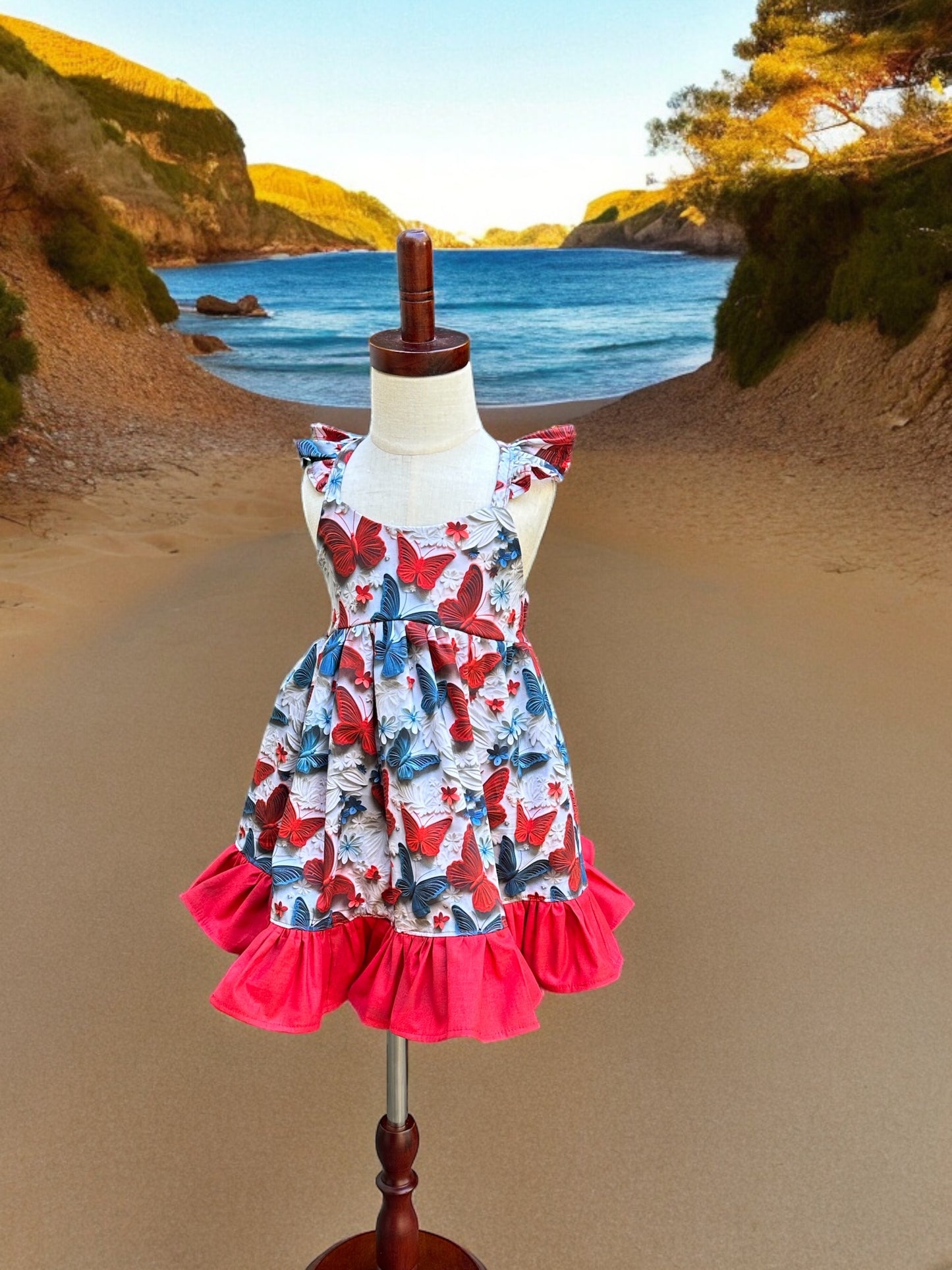 Custom Butterfly dress and pantaloons