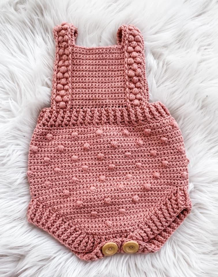 Crocheted 1 piece romper size 3-6 months