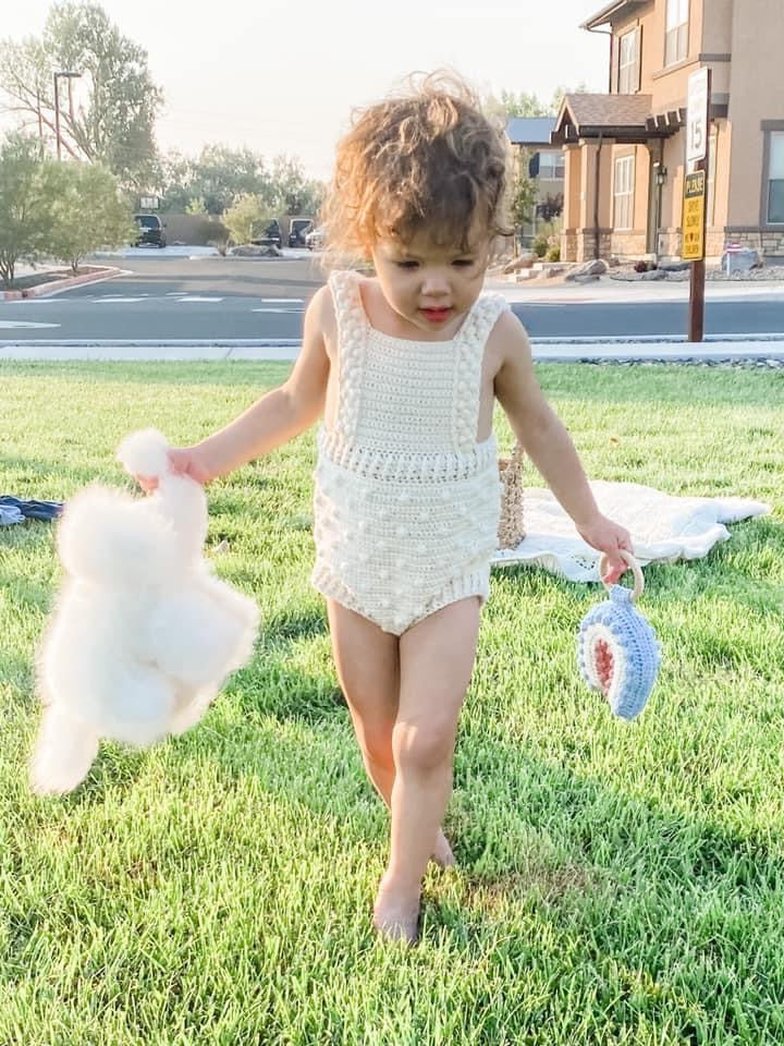 Crochet romper size 12-18 mos