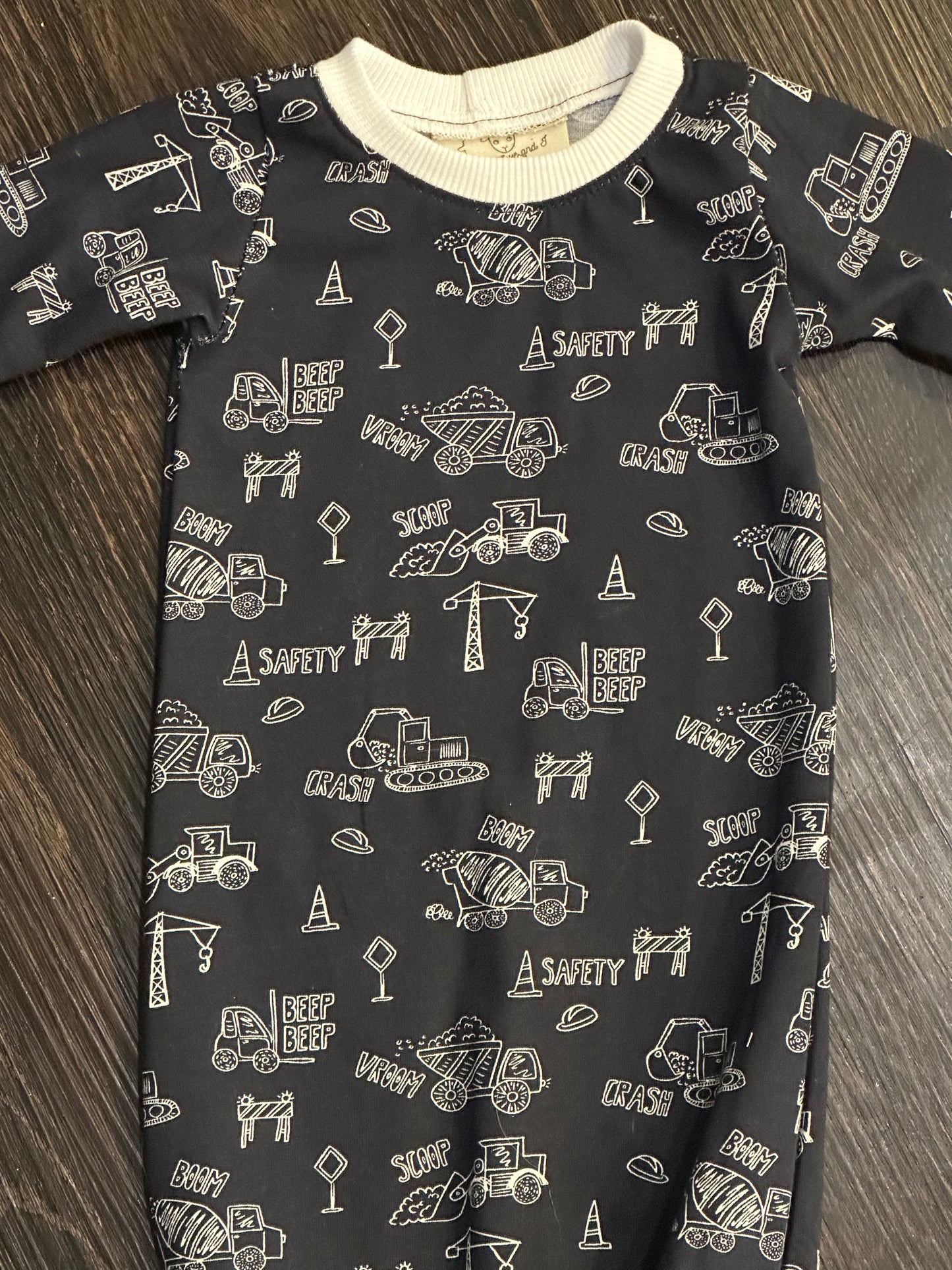 Trucks newborn tie gown