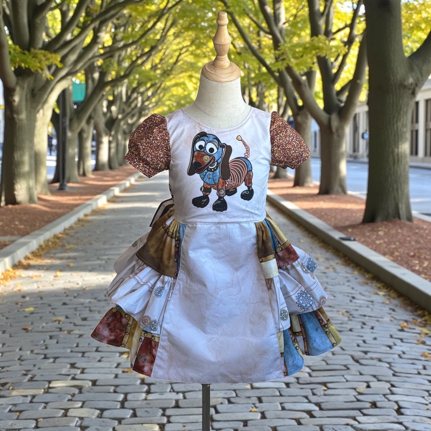 Steampunk-Inspired Custom Girls’ Dress – Size 6