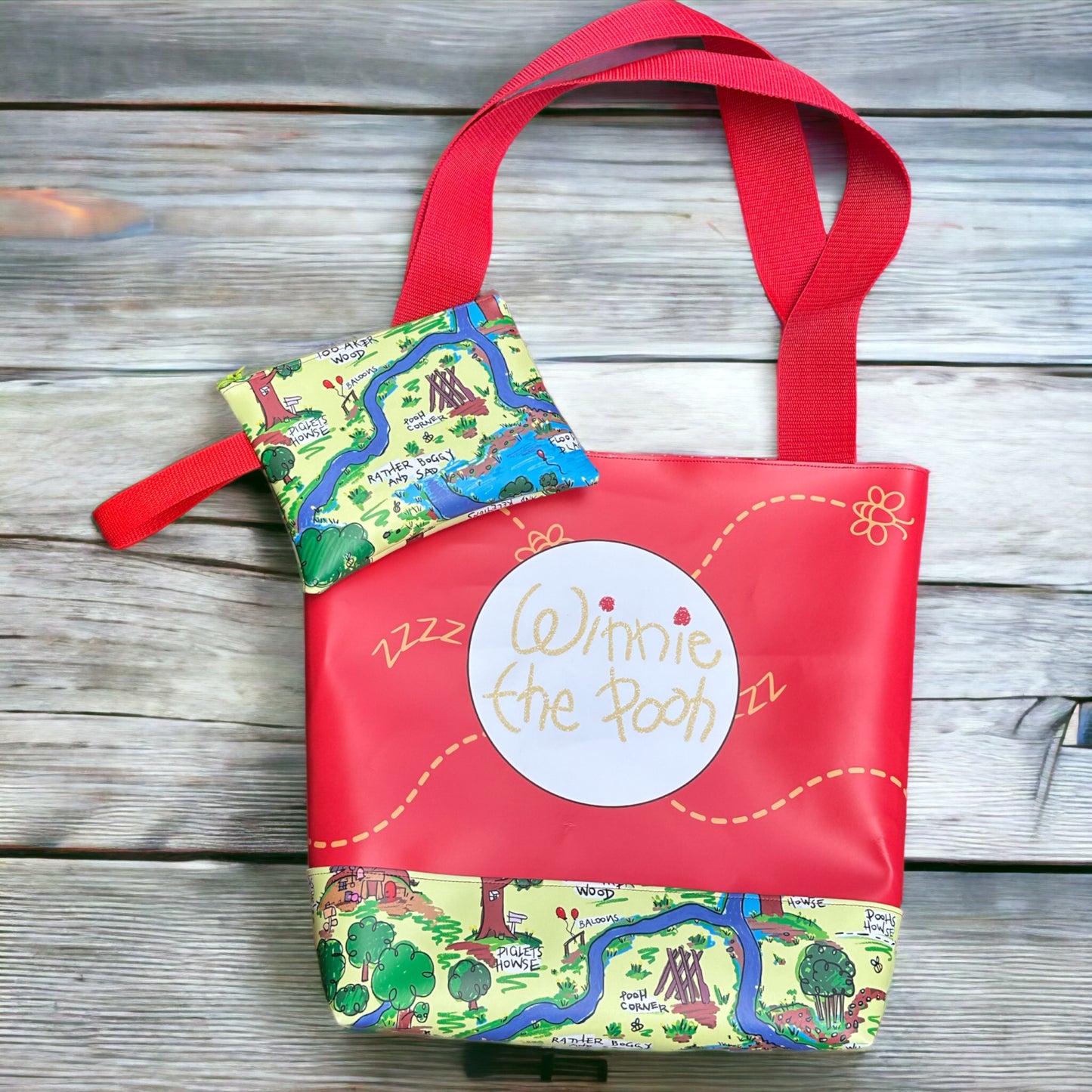 Pooh large tote and zipper pouch