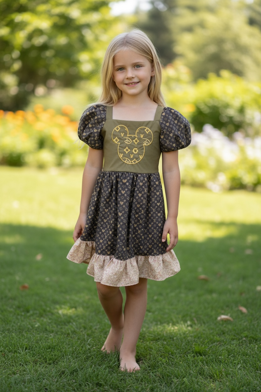 Embroidered Mickey-Inspired Dress – Custom Size 6