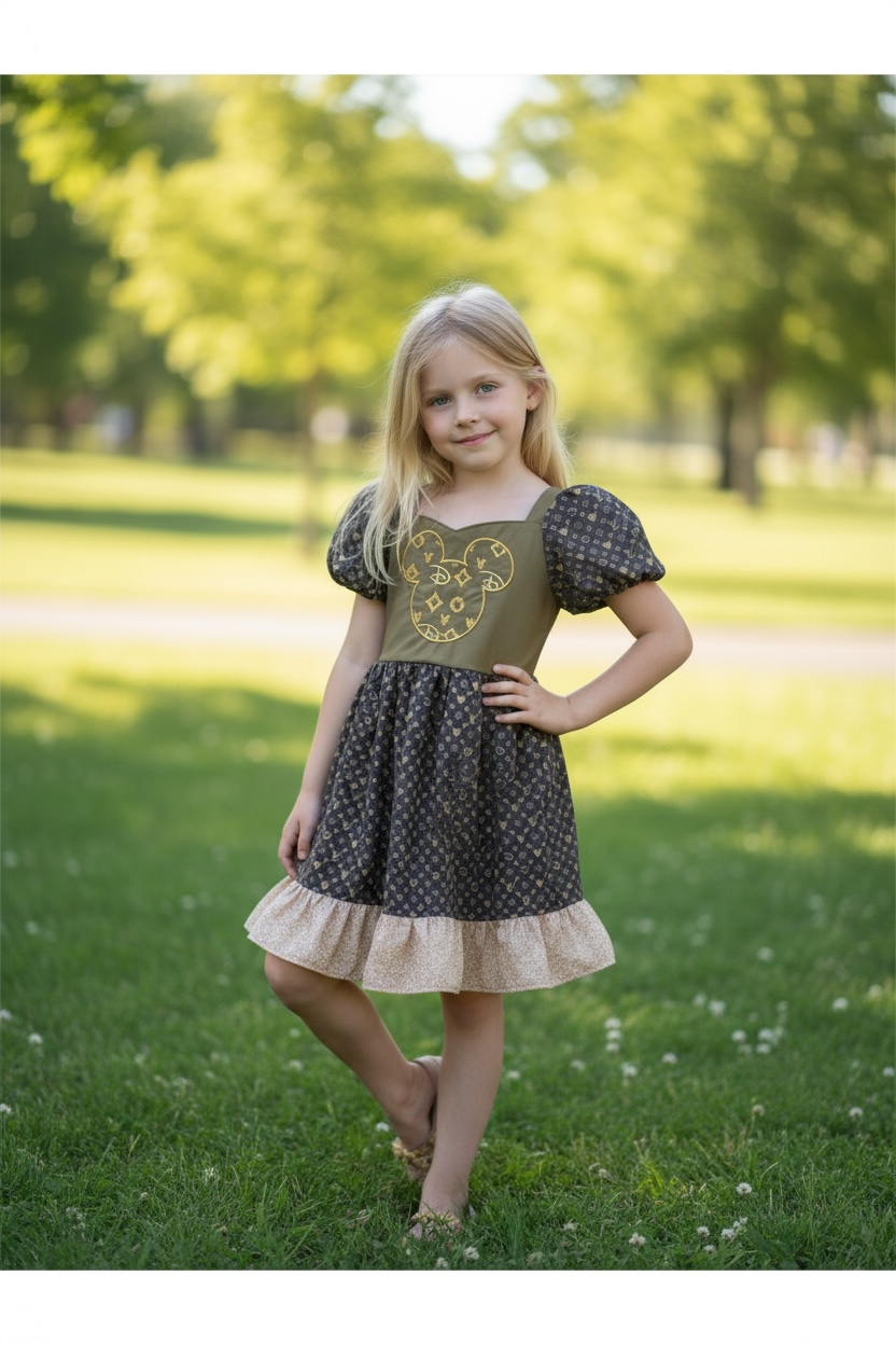 Embroidered Mickey-Inspired Dress – Custom Size 6