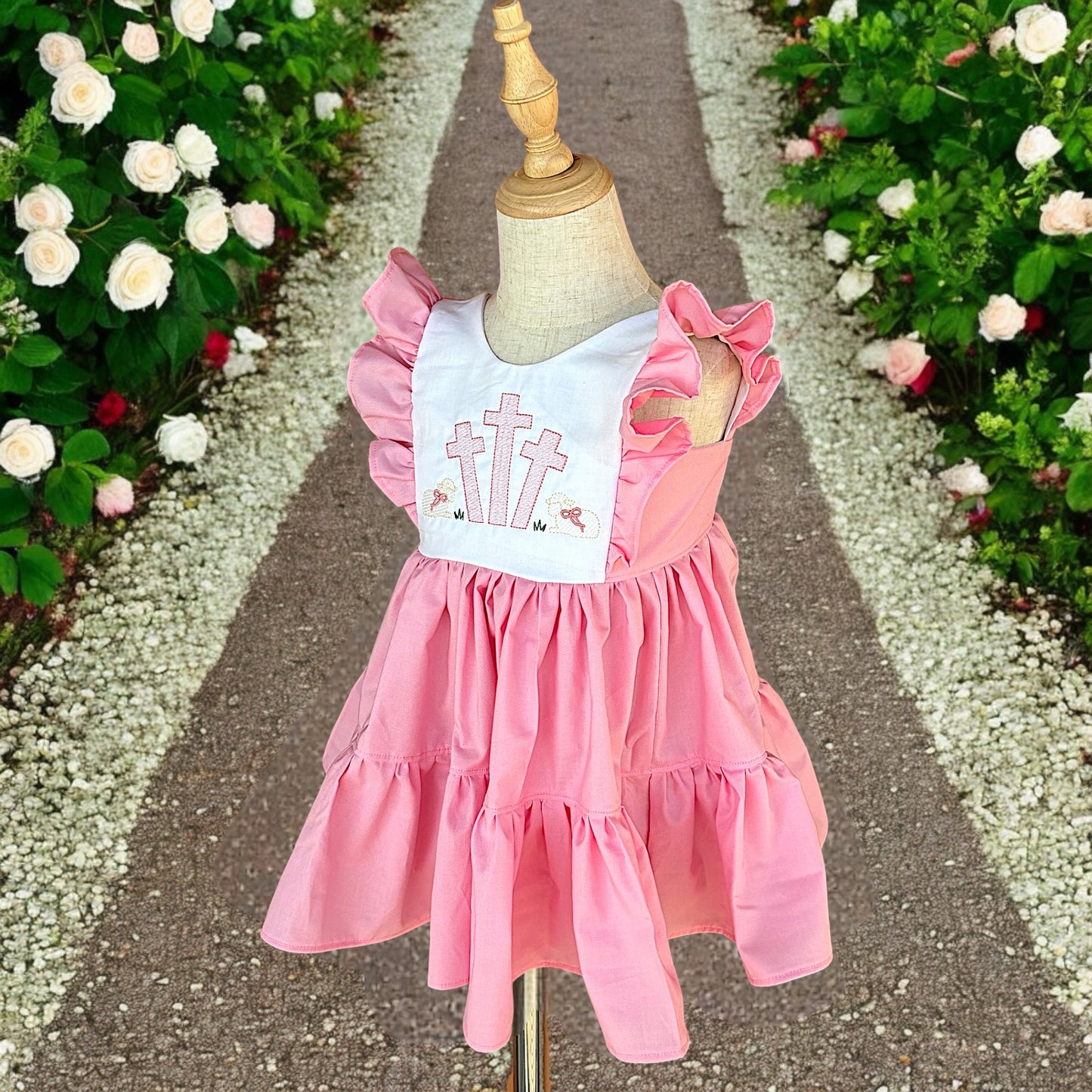 Easter dress, lamb, size 3