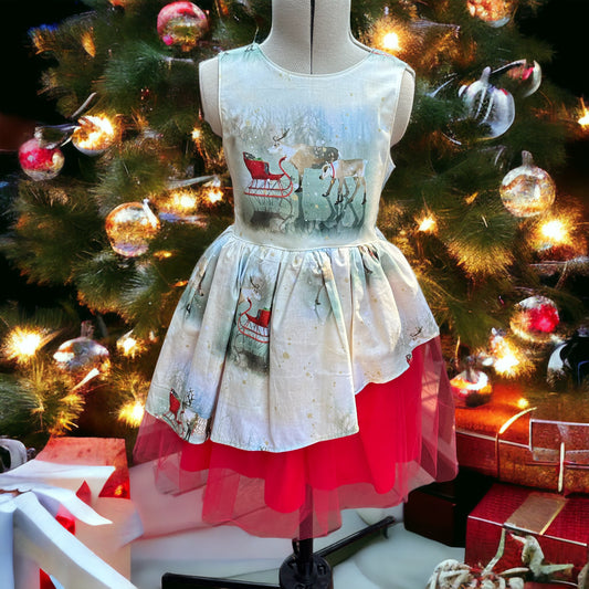 Reindeer holiday dress size 7