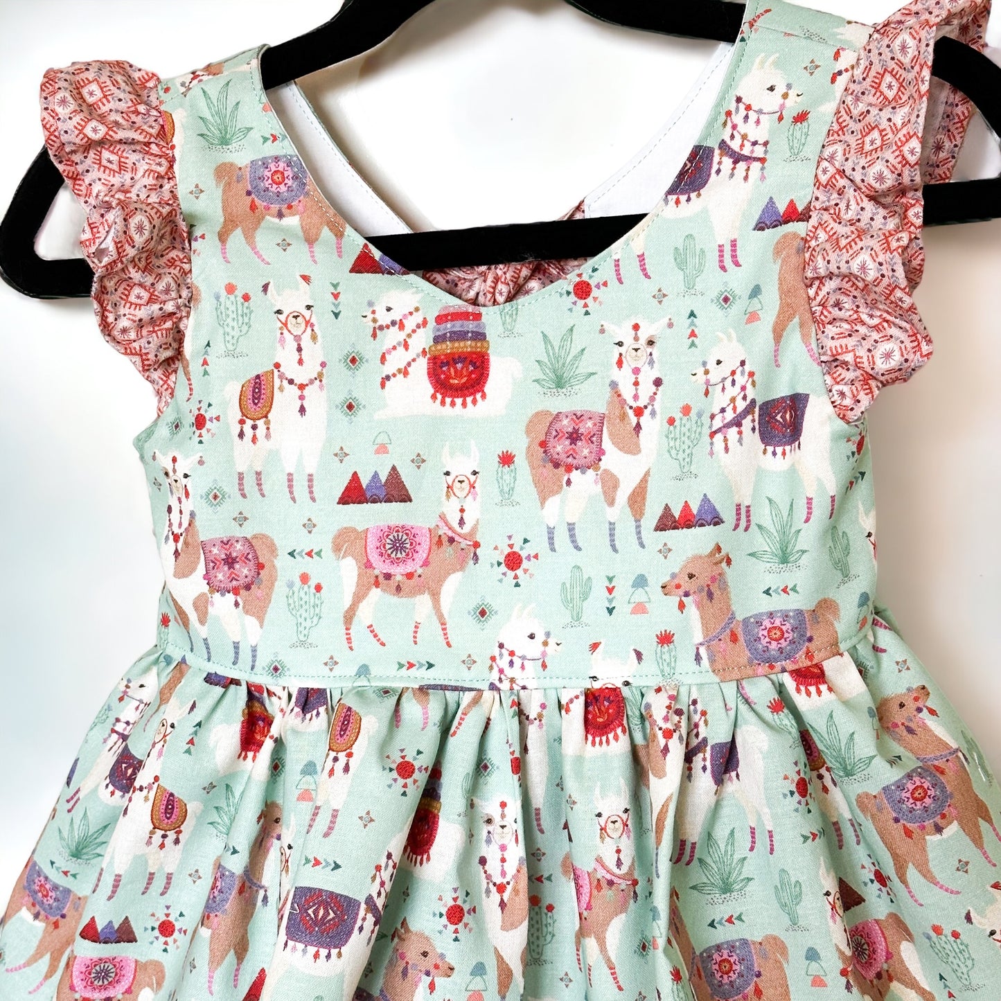 Llama island dress, size 4T