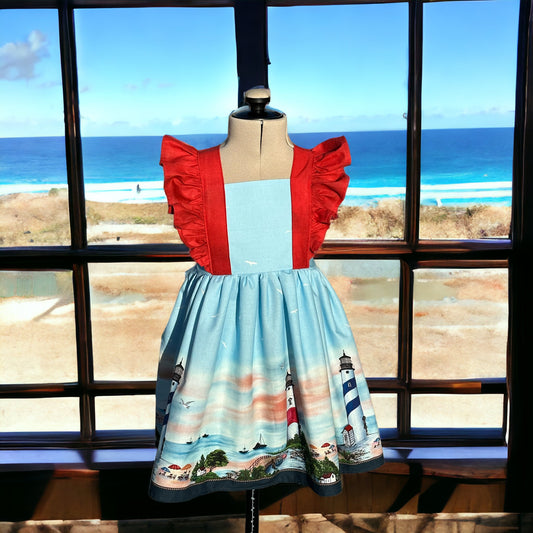 Light house pinafore dress sz 6