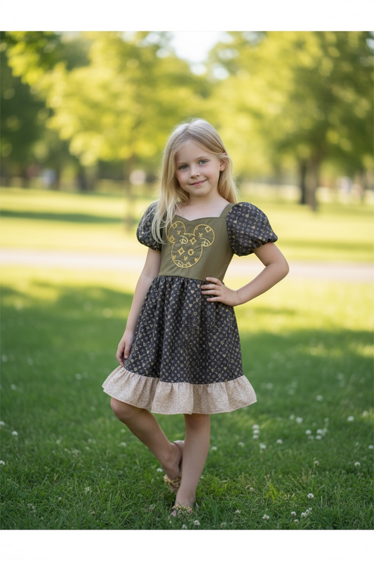 Embroidered Mickey-Inspired Dress – Custom Size 6