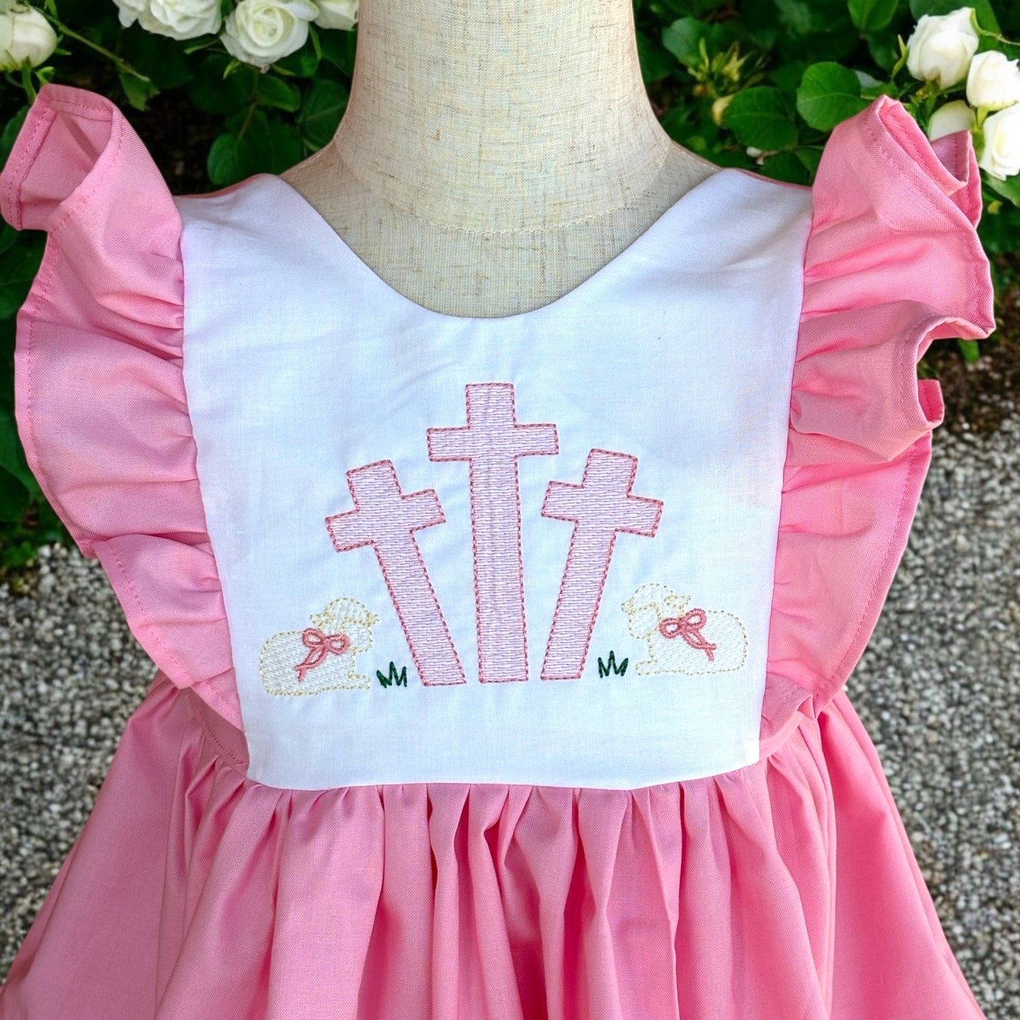 Easter dress, lamb, size 3